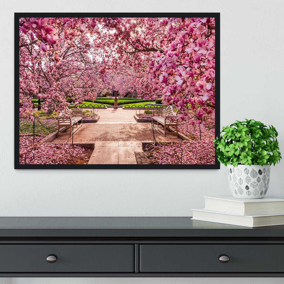 spring foliage near the National Mall Framed Print - Canvas Art Rocks - 2