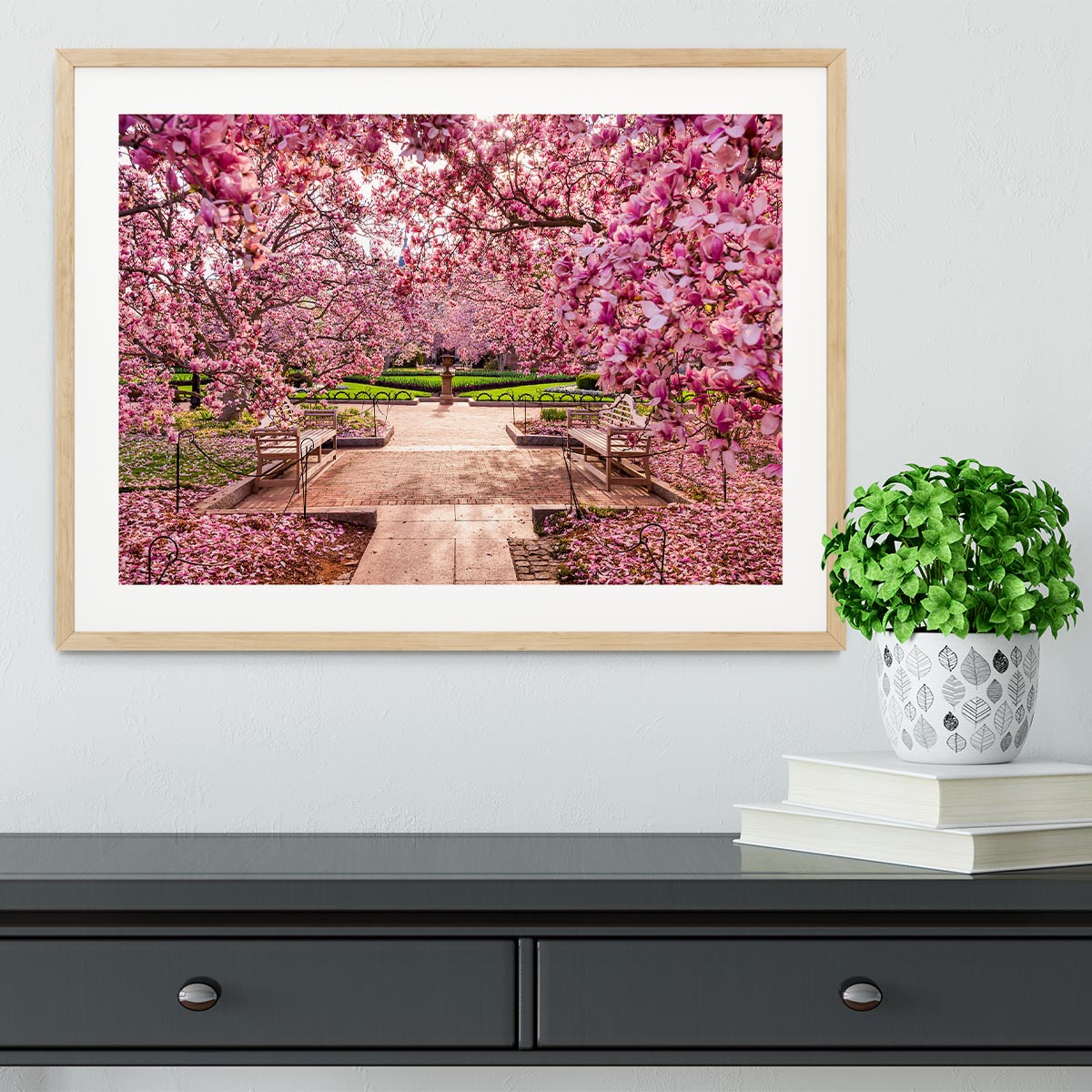spring foliage near the National Mall Framed Print - Canvas Art Rocks - 3