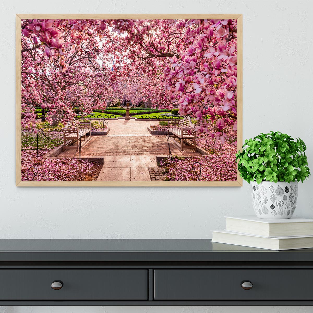 spring foliage near the National Mall Framed Print - Canvas Art Rocks - 4