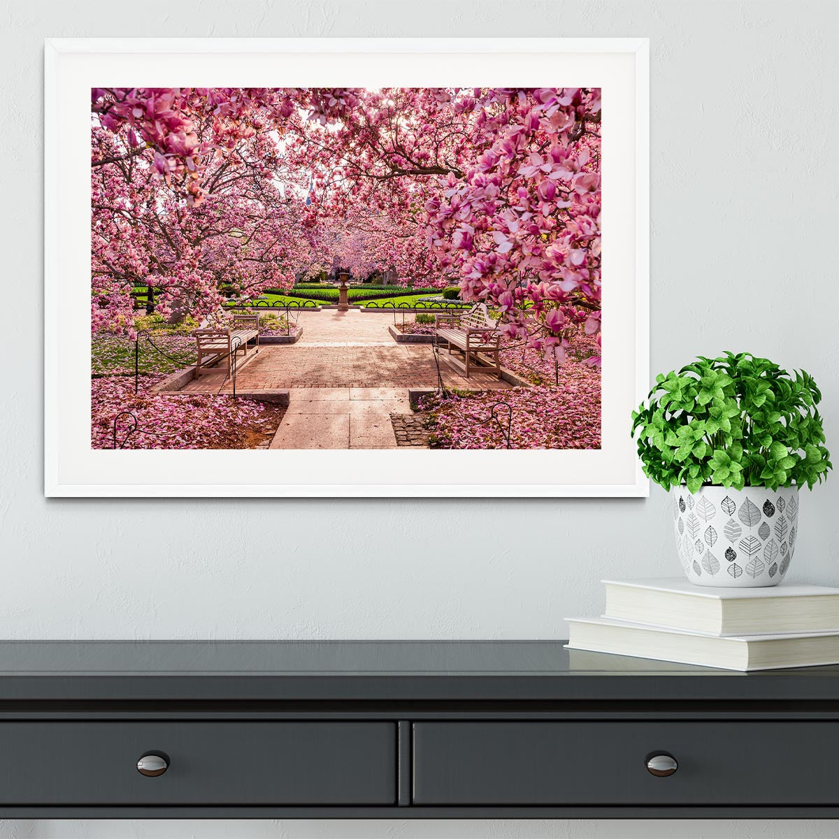 spring foliage near the National Mall Framed Print - Canvas Art Rocks - 5