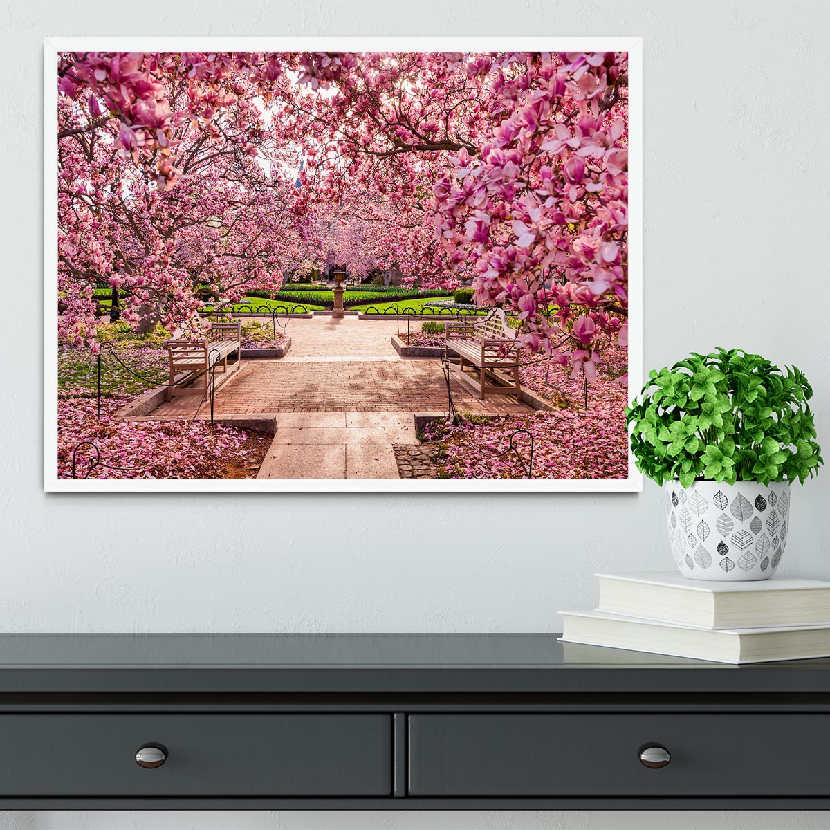 spring foliage near the National Mall Framed Print - Canvas Art Rocks -6