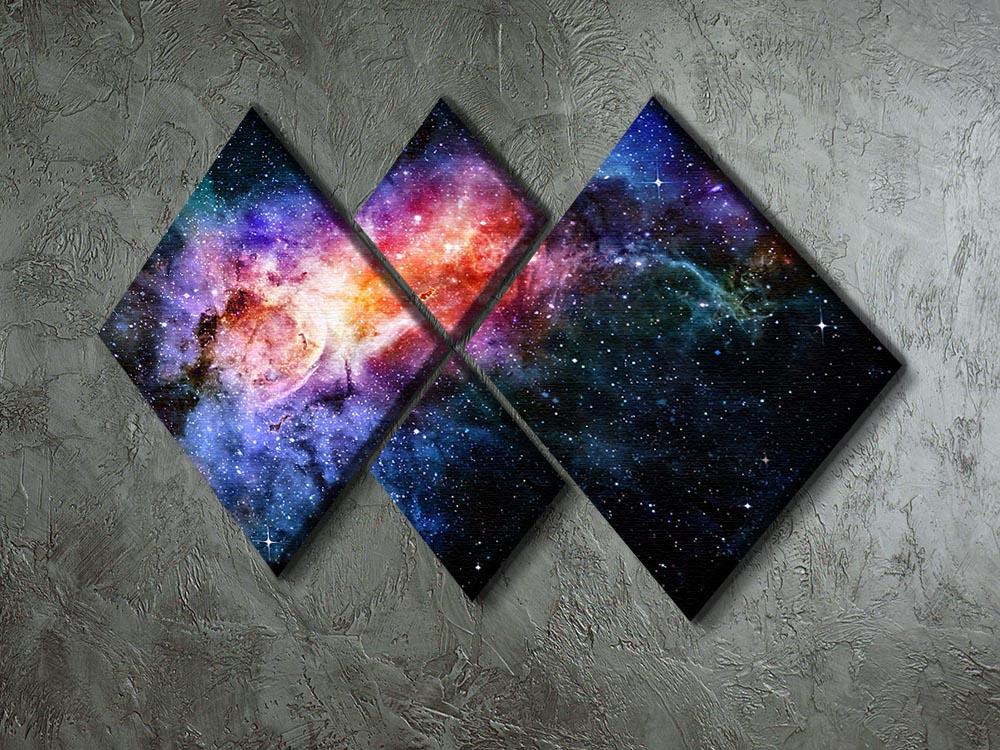 starry deep outer space nebula and galaxy 4 Square Multi Panel Canvas - Canvas Art Rocks - 2