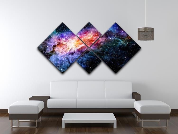 starry deep outer space nebula and galaxy 4 Square Multi Panel Canvas - Canvas Art Rocks - 3