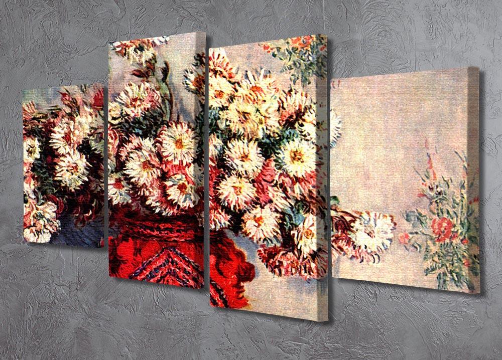 still life chrysanthemums 4 Split Panel Canvas - Canvas Art Rocks - 2