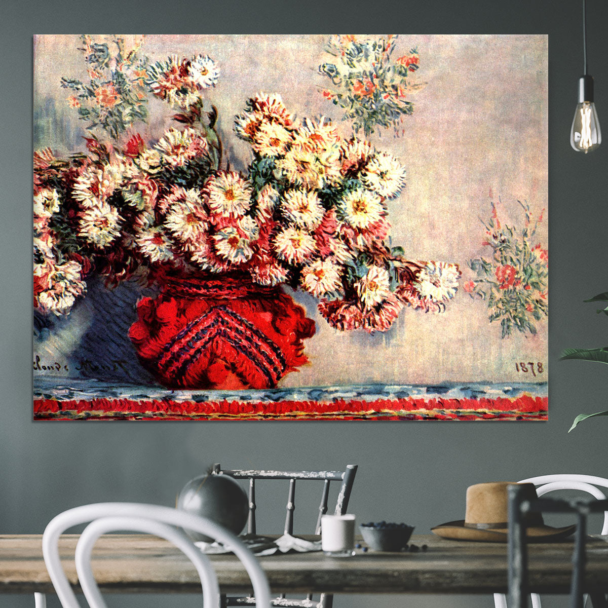 still life chrysanthemums Canvas Print or Poster - Canvas Art Rocks - 3
