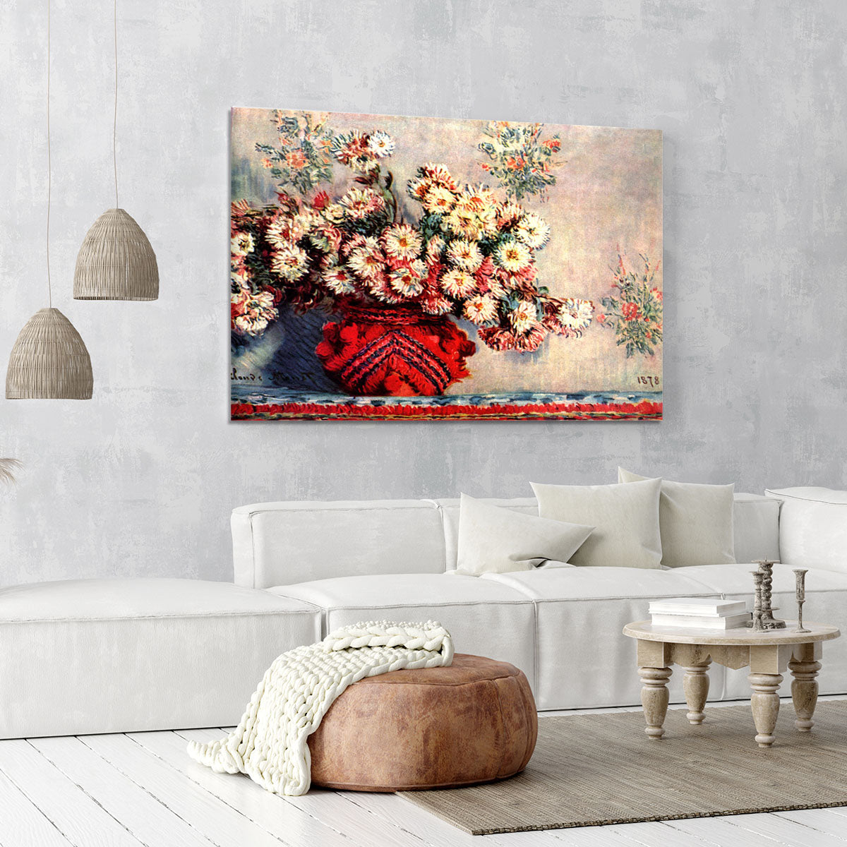 still life chrysanthemums Canvas Print or Poster - Canvas Art Rocks - 6