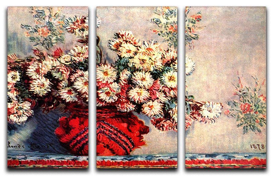 still life chrysanthemums Split Panel Canvas Print - Canvas Art Rocks - 4