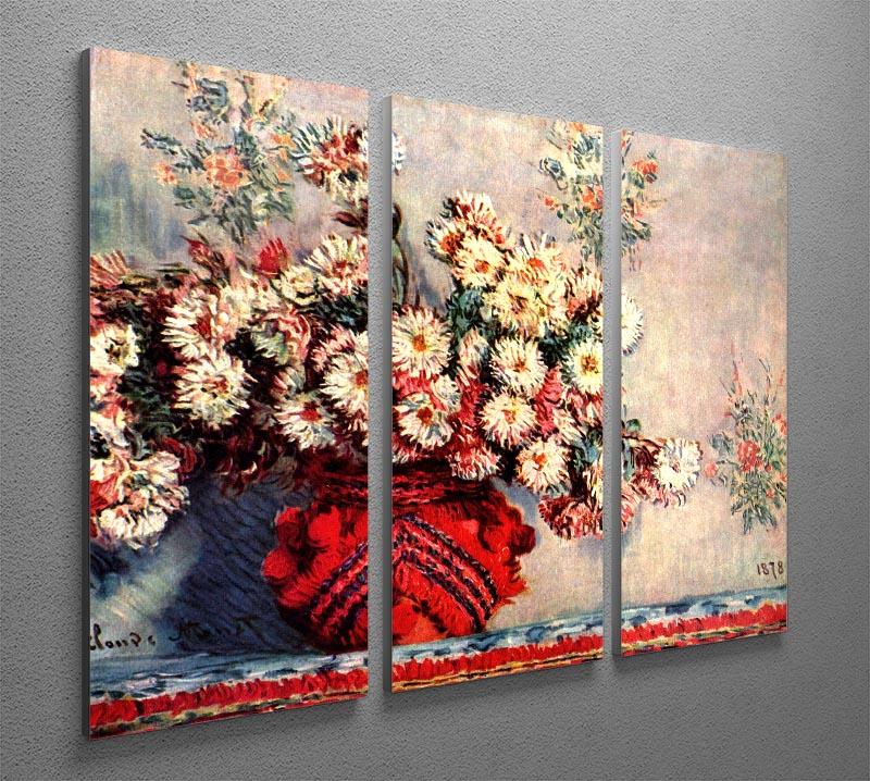 still life chrysanthemums Split Panel Canvas Print - Canvas Art Rocks - 4