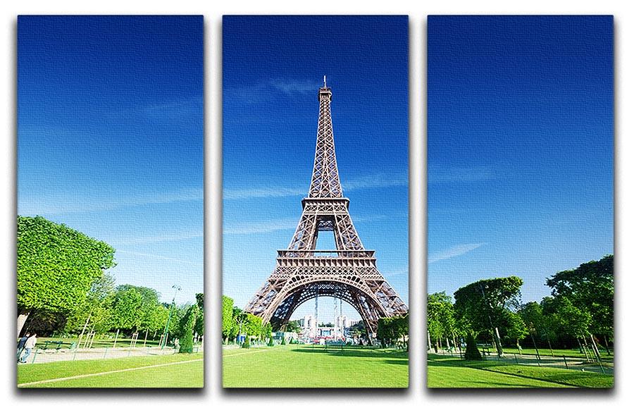 sunny morning and Eiffel Tower 3 Split Panel Canvas Print - Canvas Art Rocks - 1