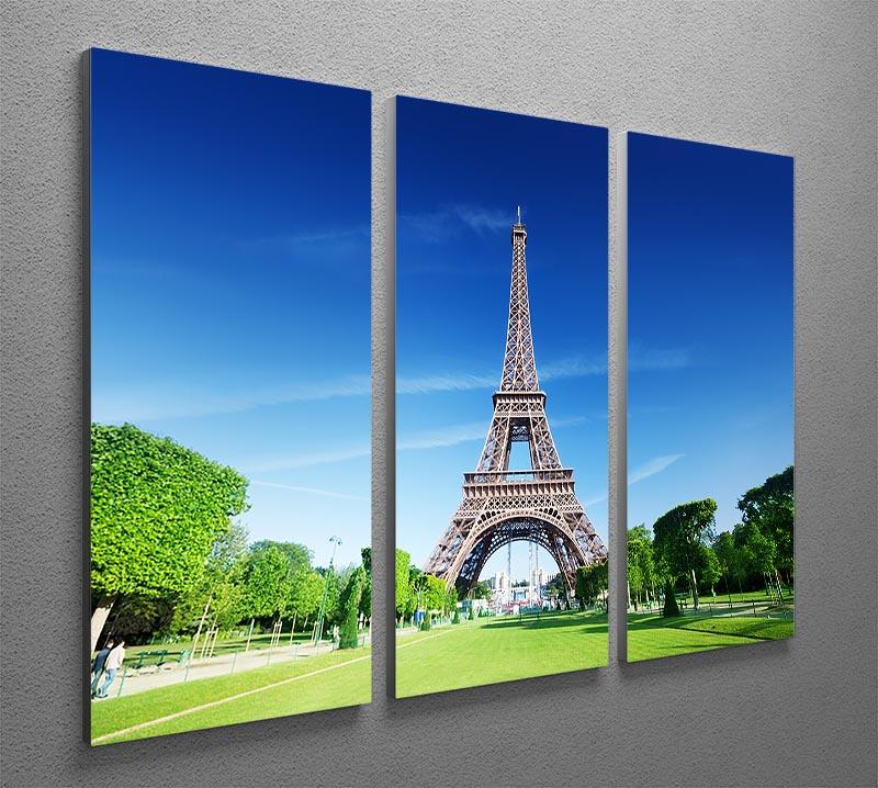 sunny morning and Eiffel Tower 3 Split Panel Canvas Print - Canvas Art Rocks - 2