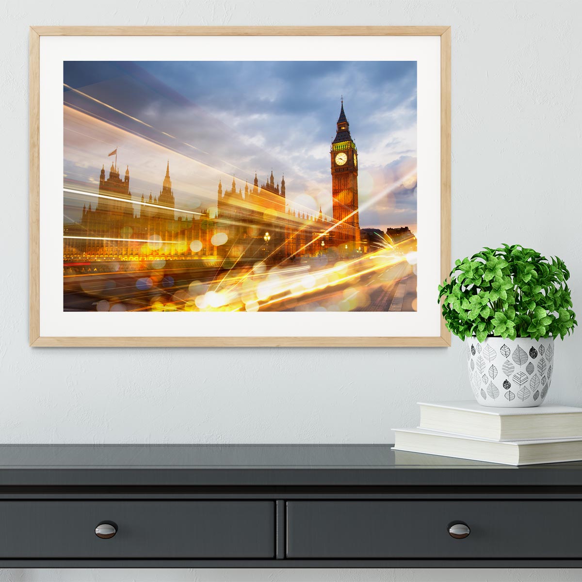 sunset Big Ben and houses of Parliament Framed Print - Canvas Art Rocks - 3