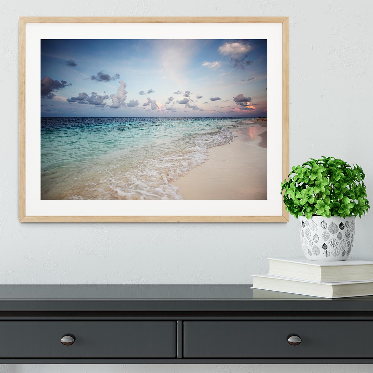 sunset on the sea beach Framed Print - Canvas Art Rocks - 3