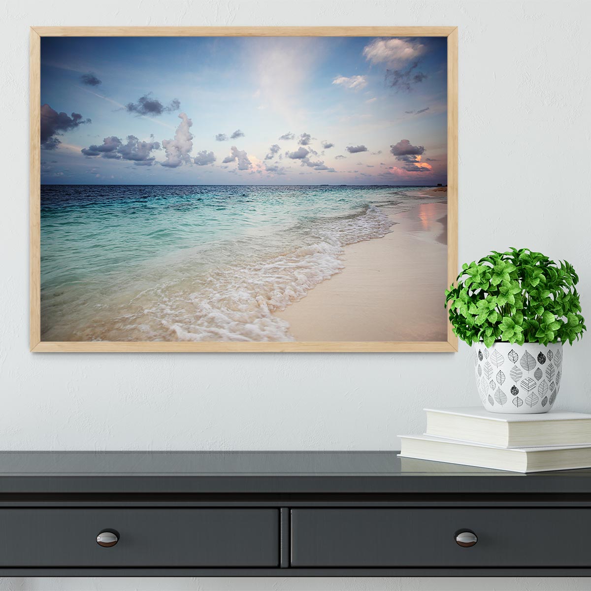 sunset on the sea beach Framed Print - Canvas Art Rocks - 4