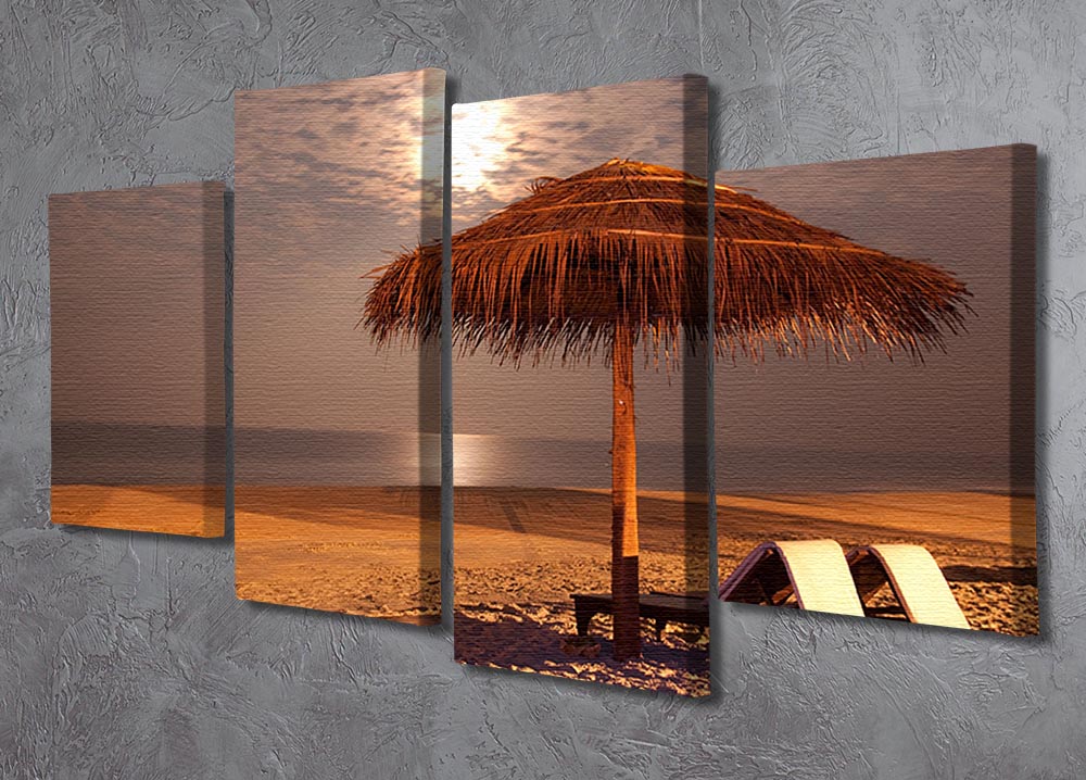 the sunset beach landscape 4 Split Panel Canvas - Canvas Art Rocks - 2