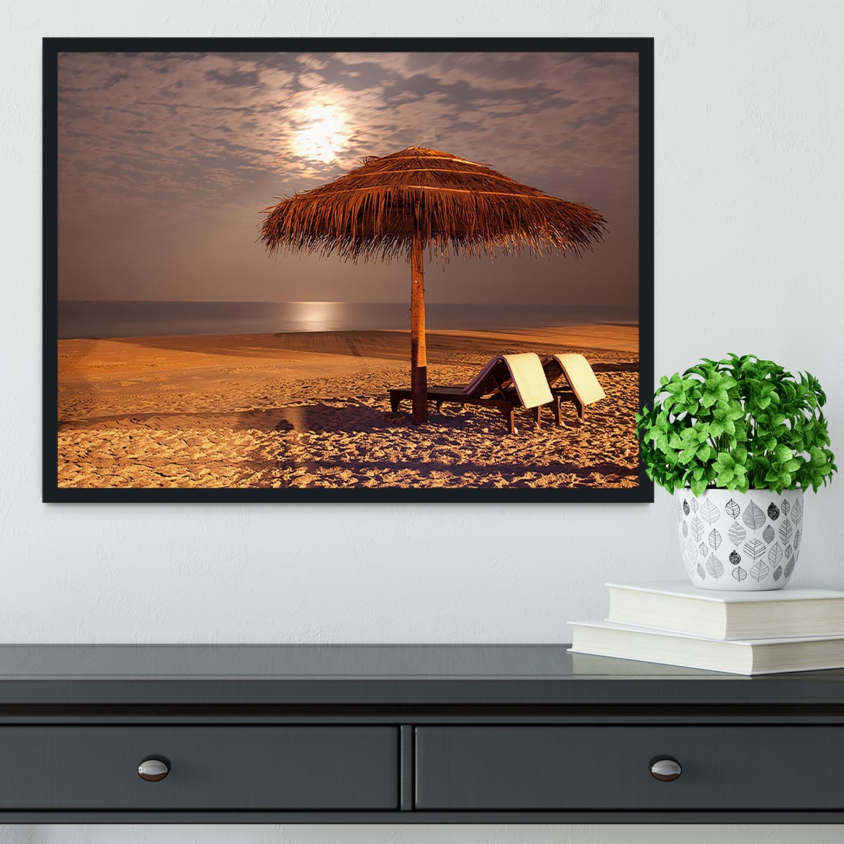the sunset beach landscape Framed Print - Canvas Art Rocks - 2