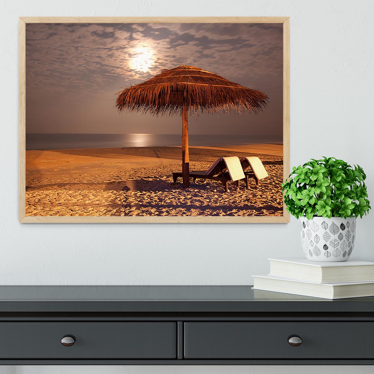 the sunset beach landscape Framed Print - Canvas Art Rocks - 4