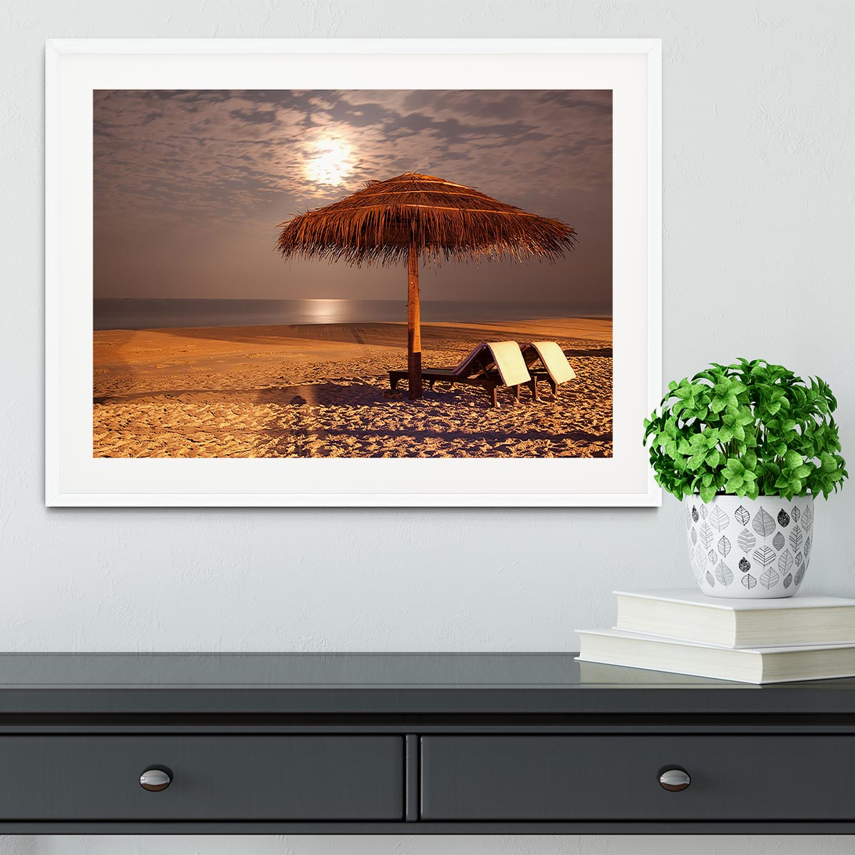 the sunset beach landscape Framed Print - Canvas Art Rocks - 5