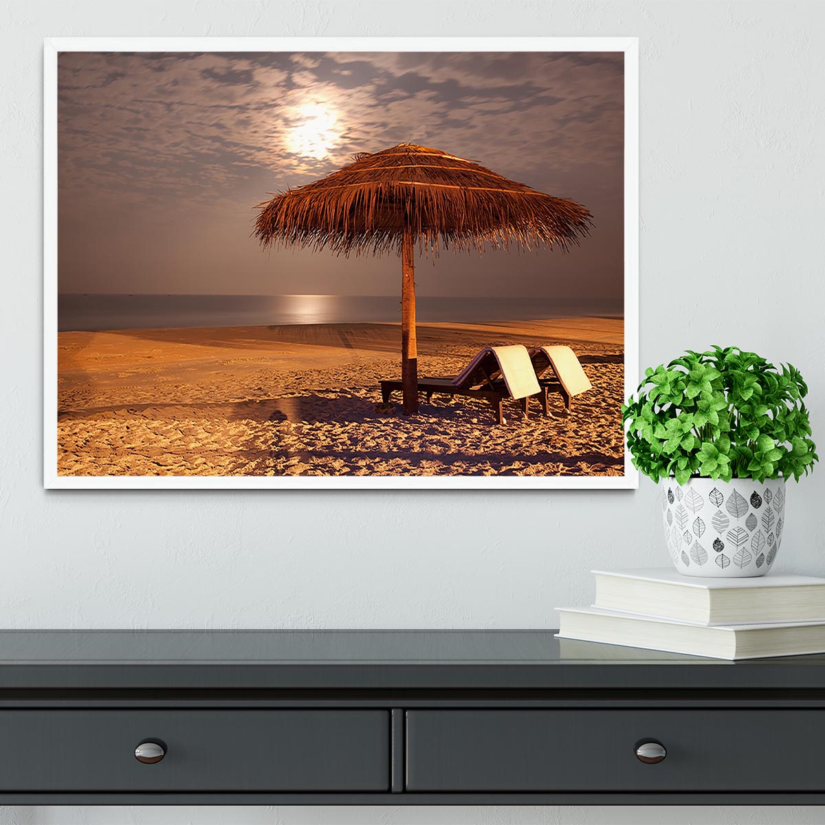 the sunset beach landscape Framed Print - Canvas Art Rocks -6