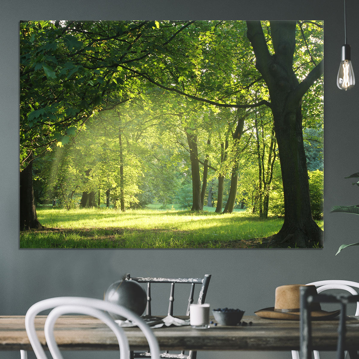 trees in a summer forest Canvas Print or Poster - Canvas Art Rocks - 3