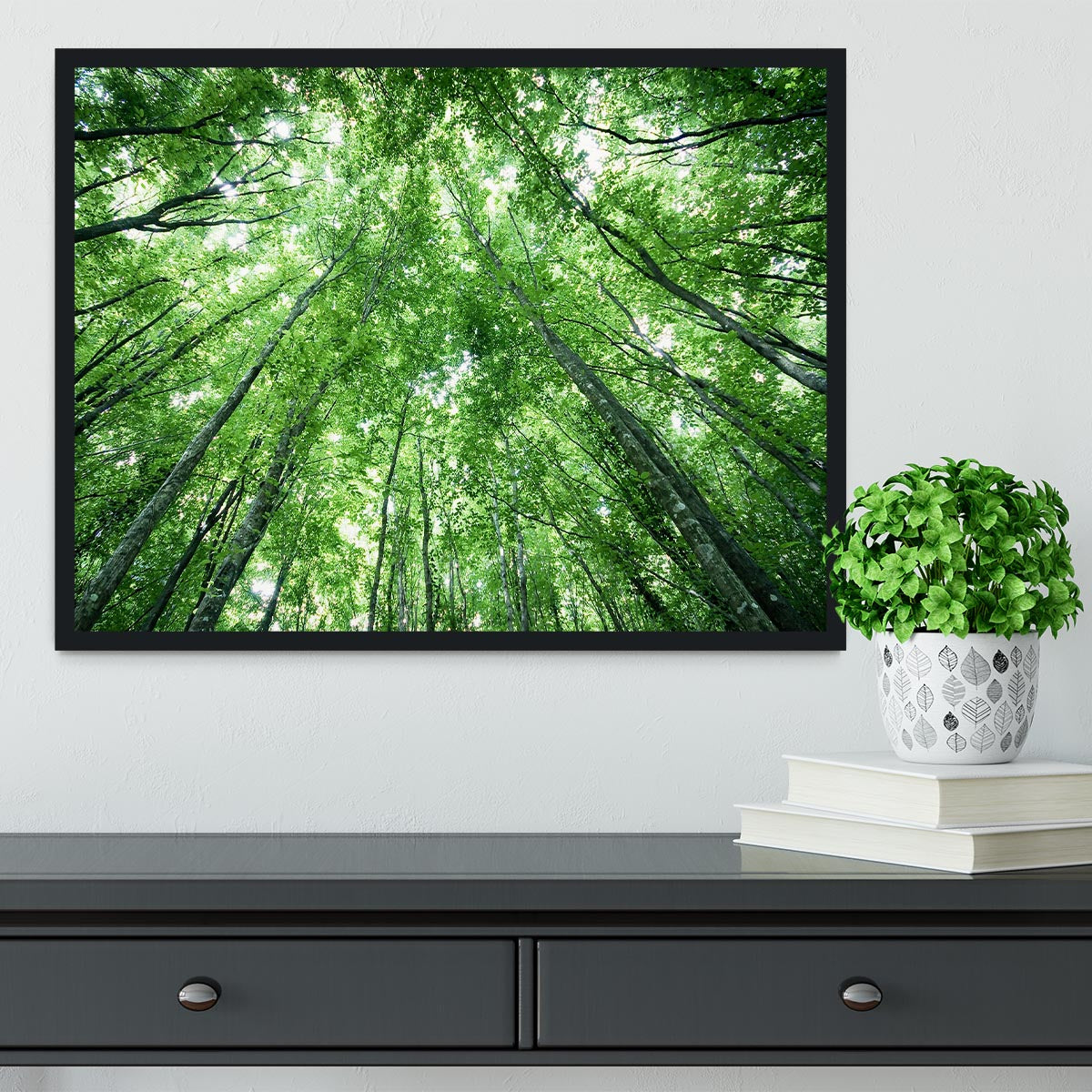 trees meeting eachother at the sky Framed Print - Canvas Art Rocks - 2