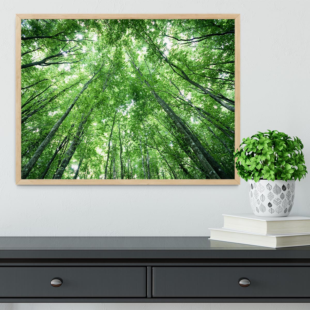 trees meeting eachother at the sky Framed Print - Canvas Art Rocks - 4