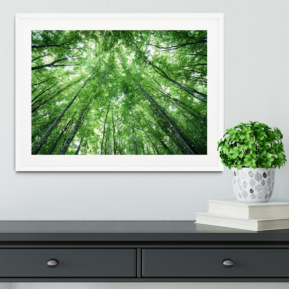 trees meeting eachother at the sky Framed Print - Canvas Art Rocks - 5
