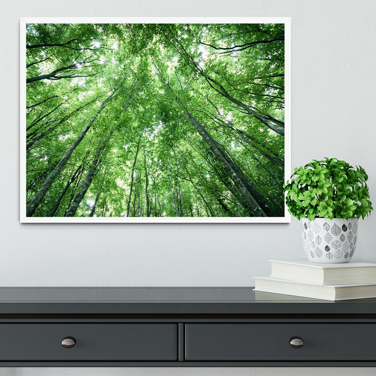 trees meeting eachother at the sky Framed Print - Canvas Art Rocks -6