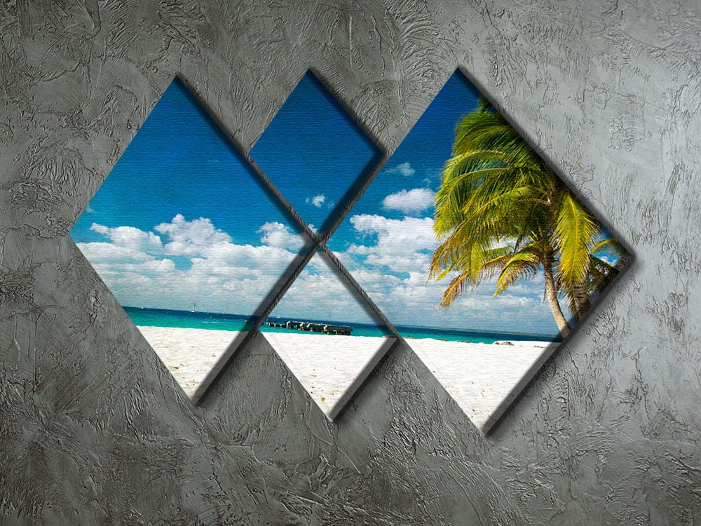 tropical beach 4 Square Multi Panel Canvas - Canvas Art Rocks - 2