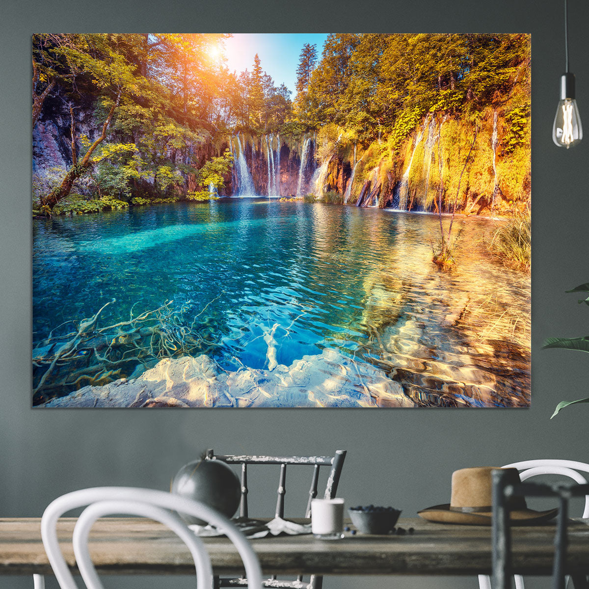 turquoise water and sunny beams Canvas Print or Poster - Canvas Art Rocks - 3