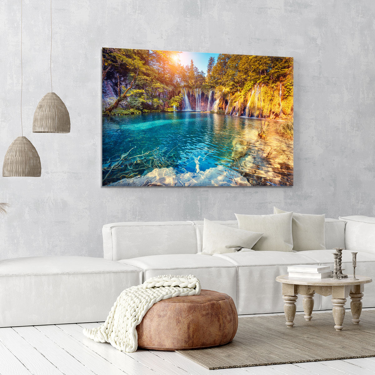turquoise water and sunny beams Canvas Print or Poster - Canvas Art Rocks - 6