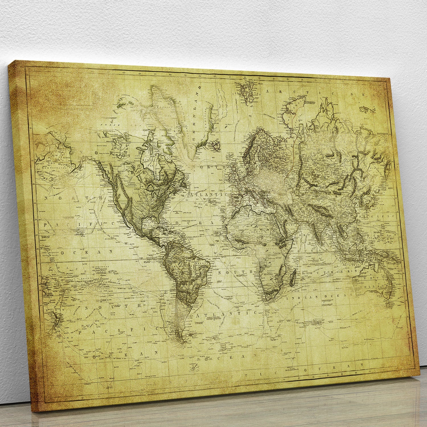 vintage map of the world 1831 Canvas Print or Poster - Canvas Art Rocks - 1