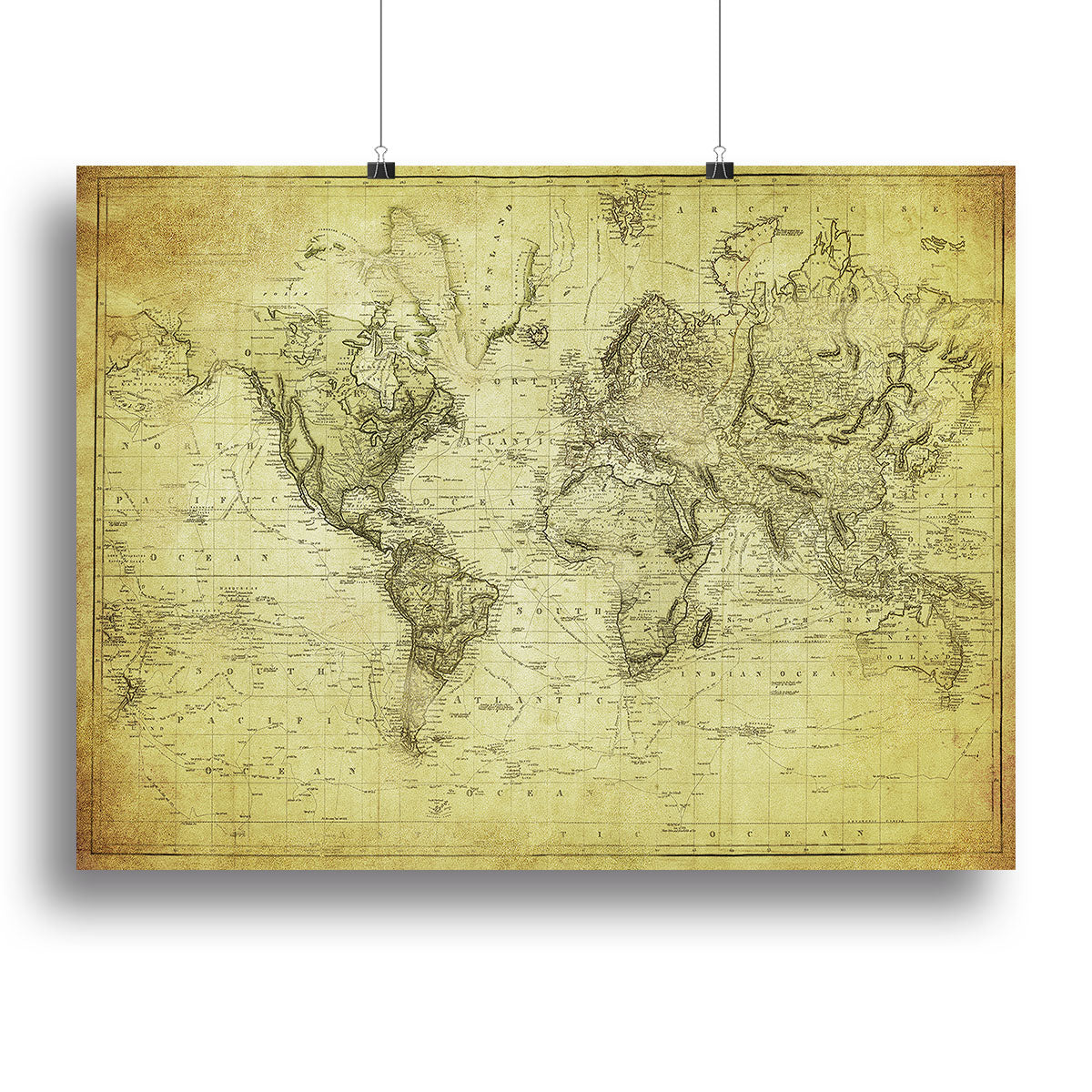 vintage map of the world 1831 Canvas Print or Poster - Canvas Art Rocks - 2