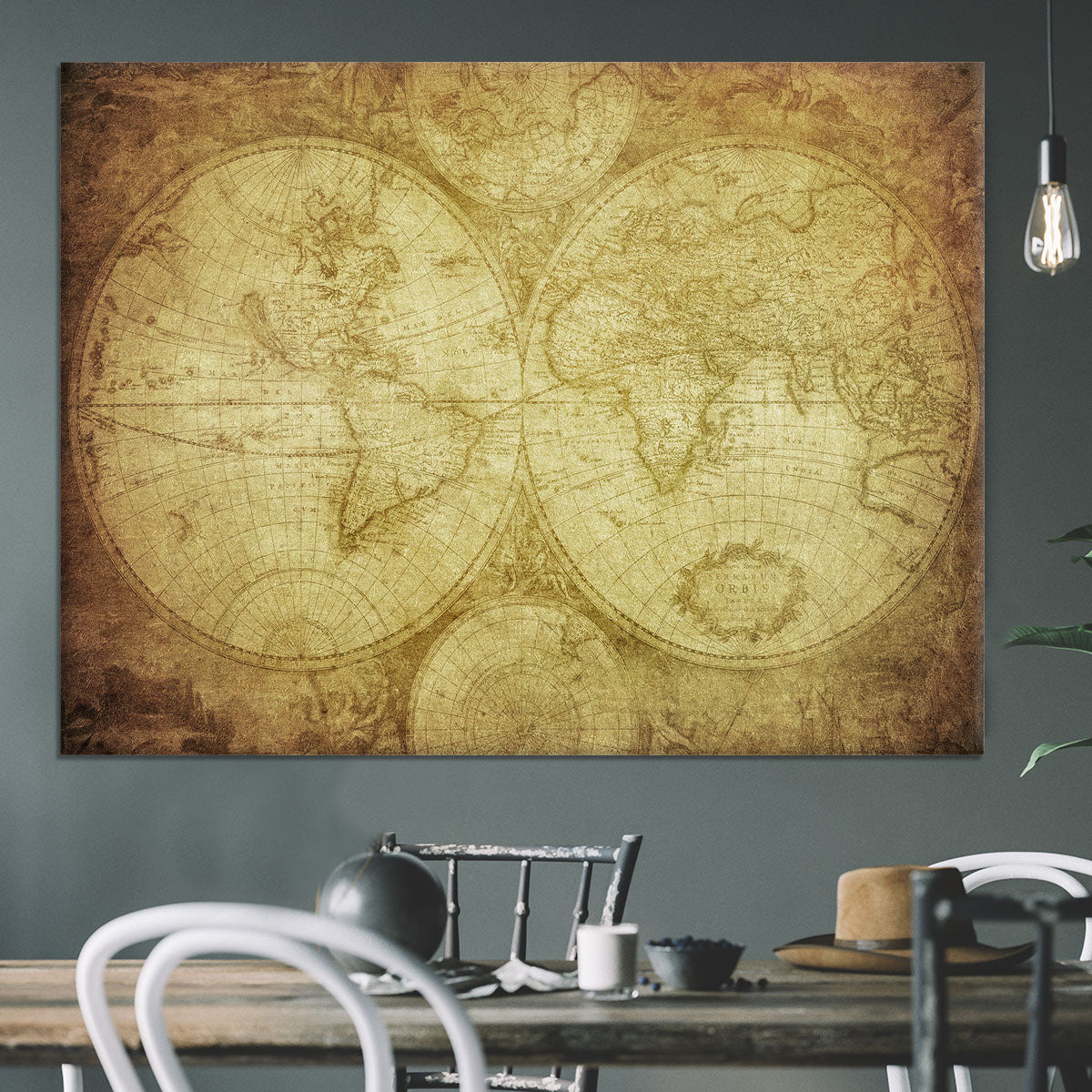 vintage map of the world Canvas Print or Poster - Canvas Art Rocks - 3