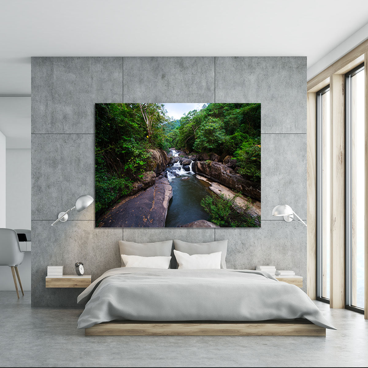 water fall in the forest Canvas Print or Poster - Canvas Art Rocks - 5