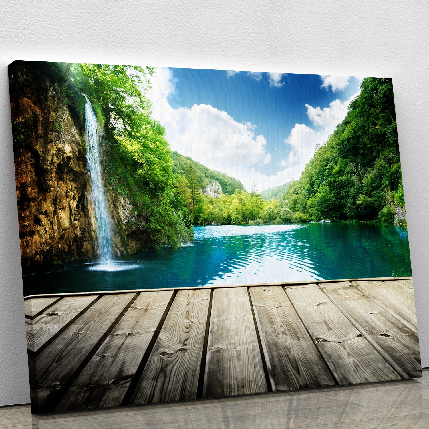 waterfall in deep forest of croatia Canvas Print or Poster - Canvas Art Rocks - 1