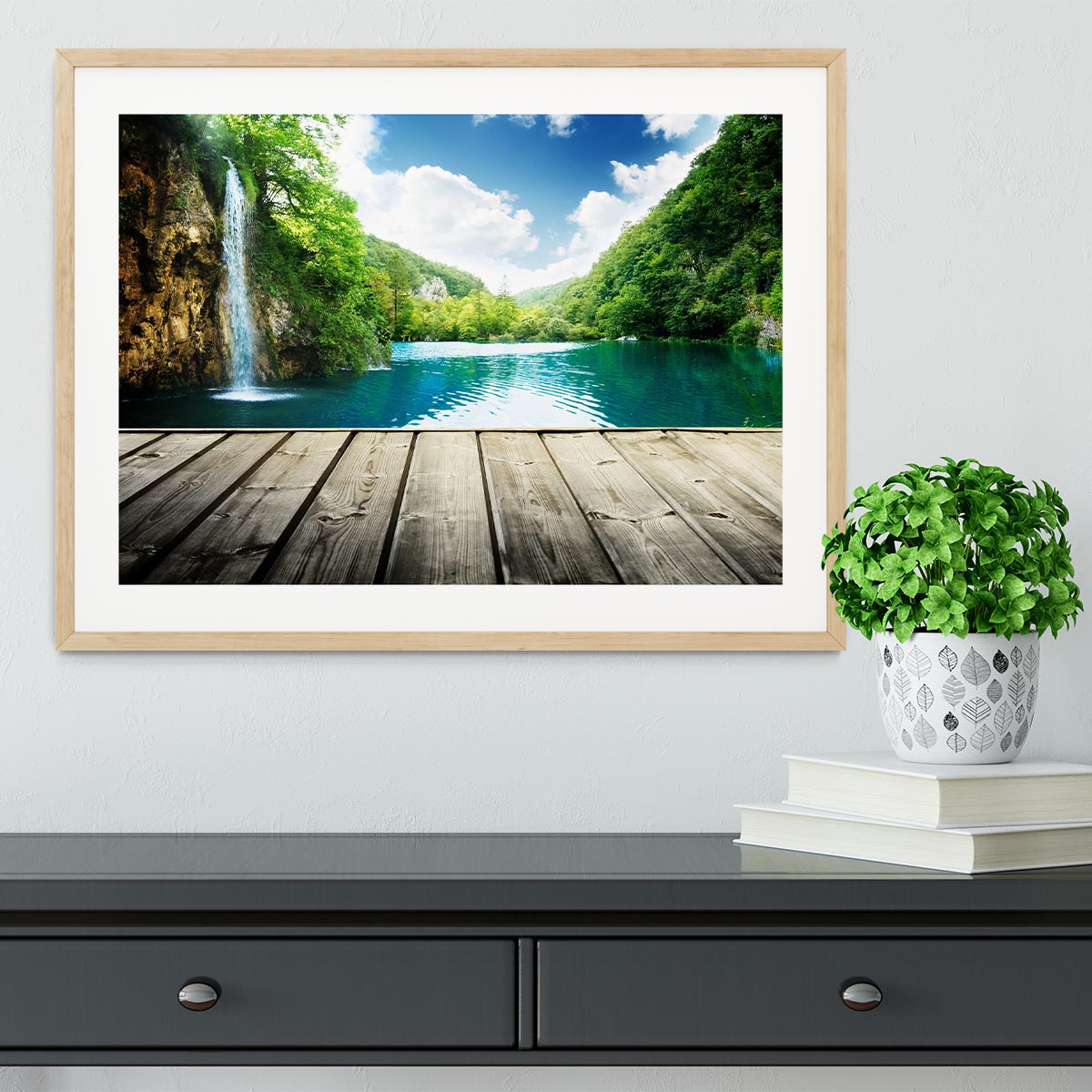waterfall in deep forest of croatia Framed Print - Canvas Art Rocks - 3