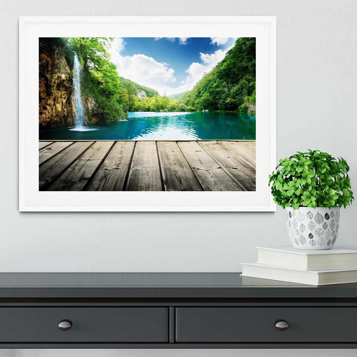 waterfall in deep forest of croatia Framed Print - Canvas Art Rocks - 5