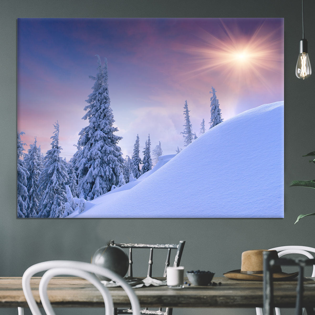 winter landscape in the mountains Canvas Print or Poster - Canvas Art Rocks - 3