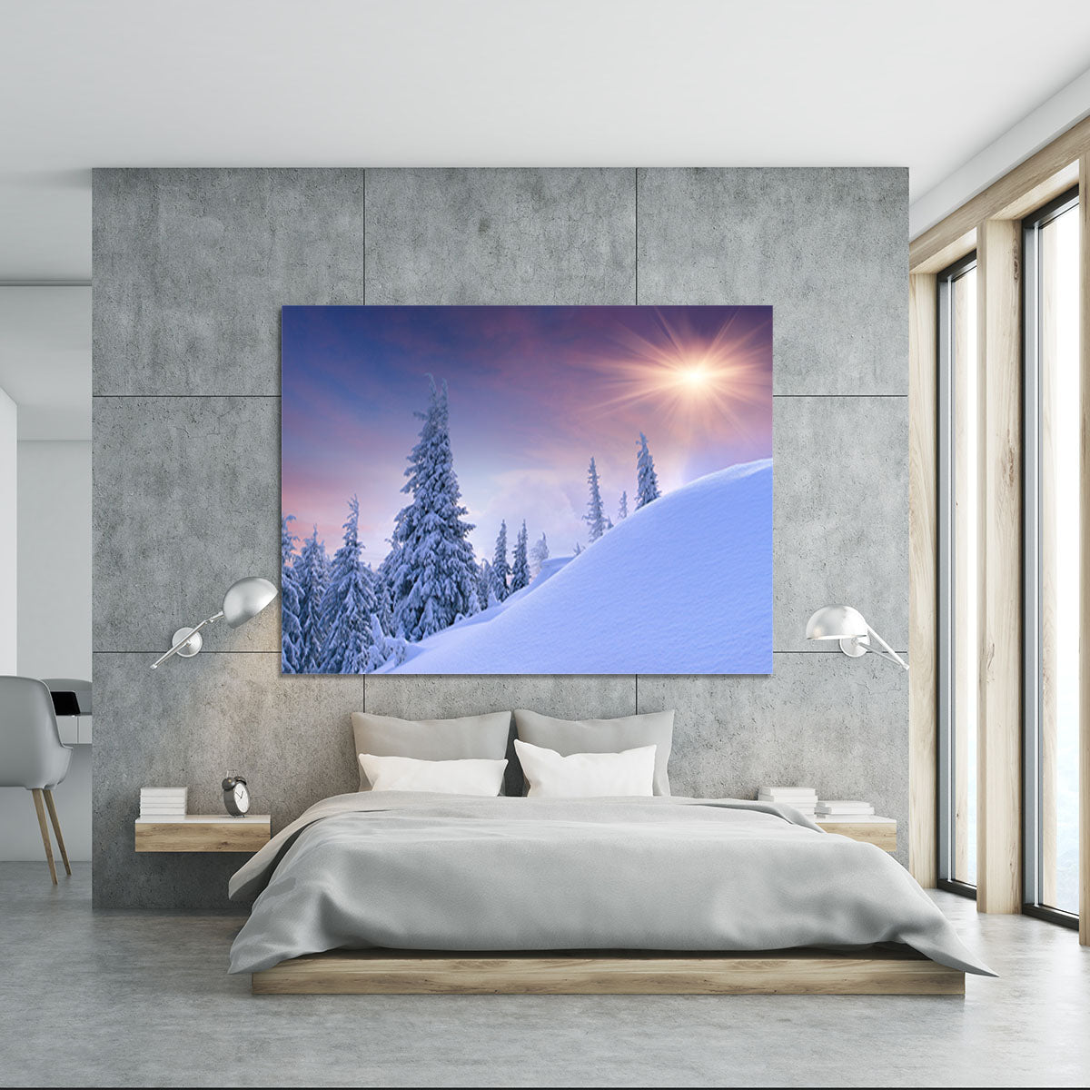 winter landscape in the mountains Canvas Print or Poster - Canvas Art Rocks - 5