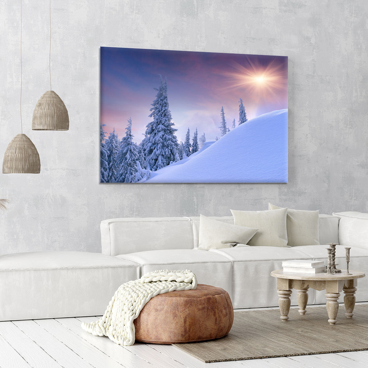 winter landscape in the mountains Canvas Print or Poster - Canvas Art Rocks - 6
