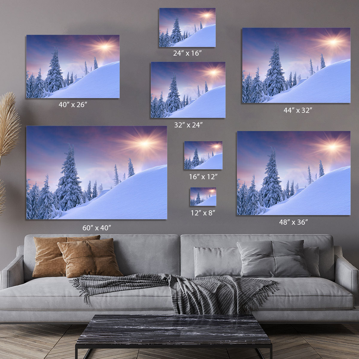 winter landscape in the mountains Canvas Print or Poster - Canvas Art Rocks - 7