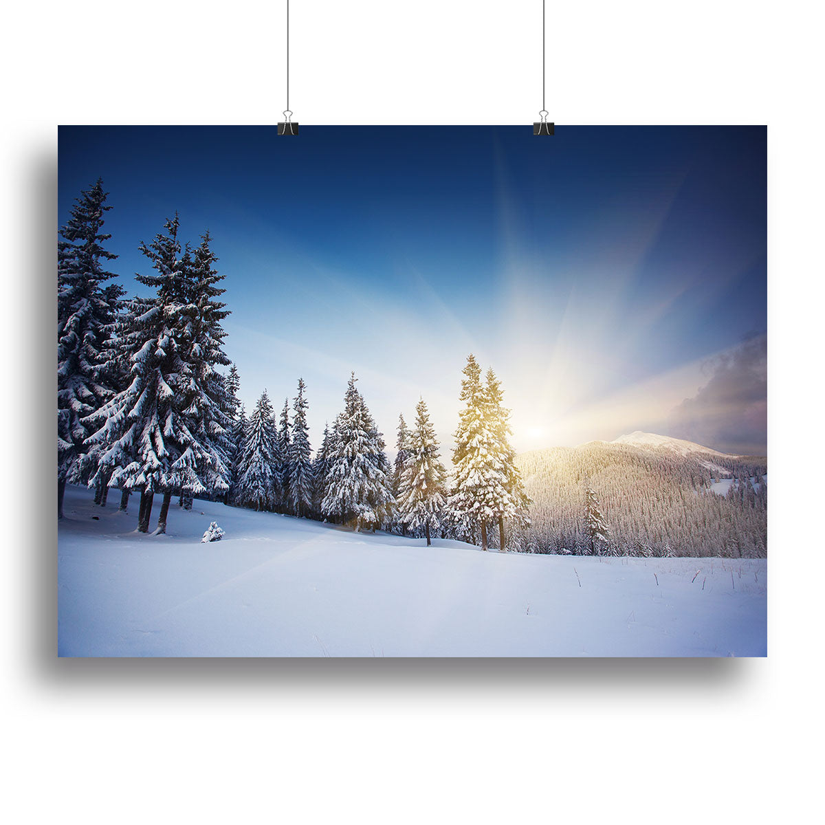 winter mountains landscape Canvas Print or Poster - Canvas Art Rocks - 2