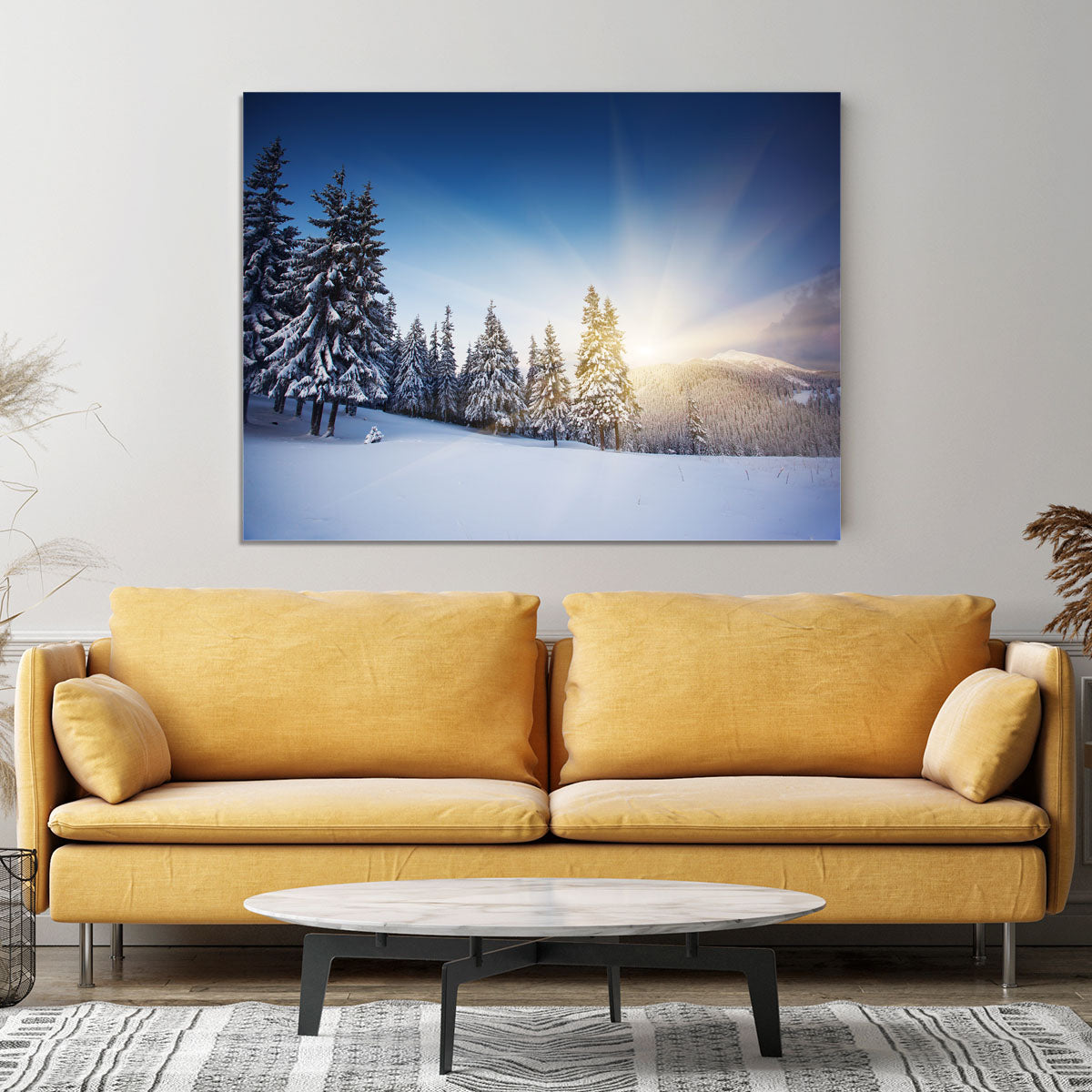 winter mountains landscape Canvas Print or Poster - Canvas Art Rocks - 4